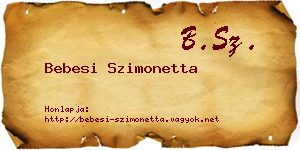 Bebesi Szimonetta névjegykártya